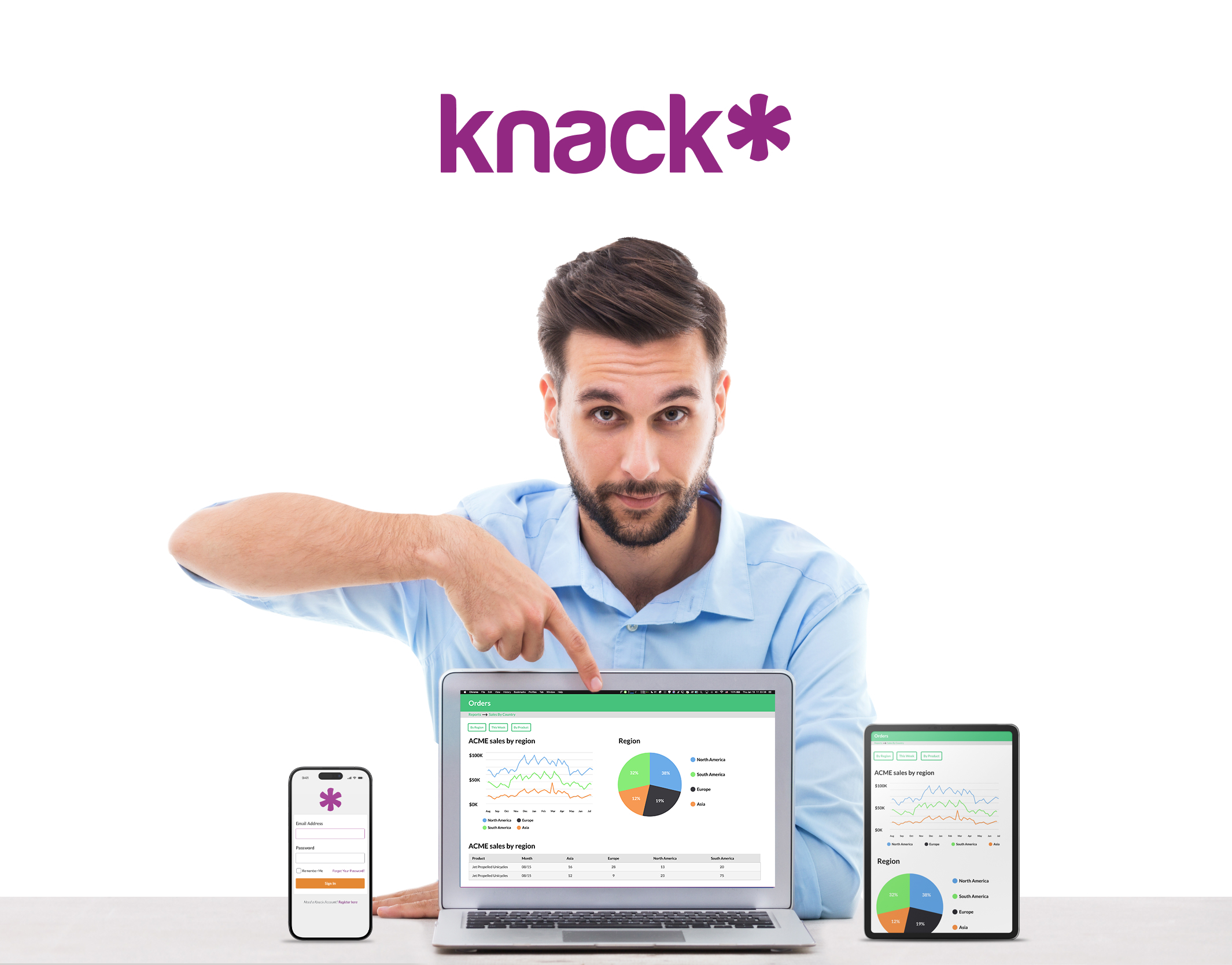 Image of white male happy at computer